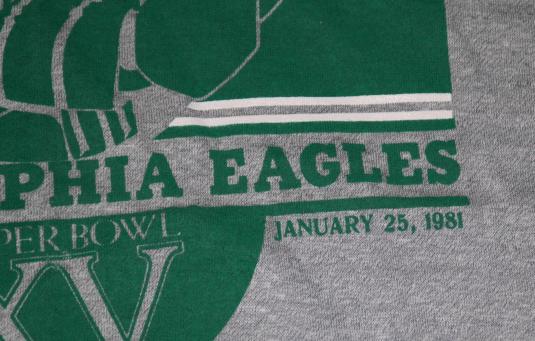 VTG 1981 Philadelphia Eagles Super Bowl T-Shirt DEADSTOCK