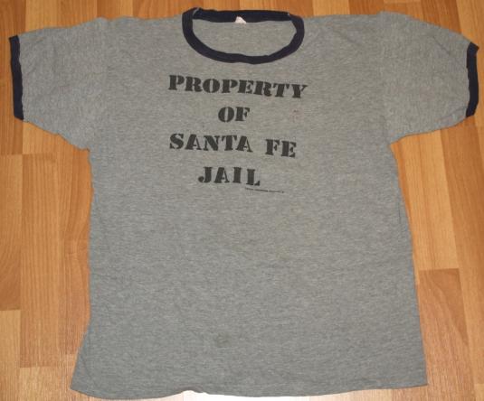 Vintage 1980s Sante Fe Jail Ringer Grey T-Shirt