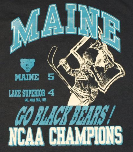 Vintage 1993 University of Maine Black Bear Hockey T-Shirt