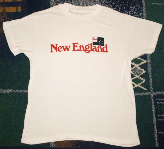 Vintage 1980s New England T-shirt White 80s Tee Shirt
