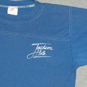 Vintage 1980s Jackson Hole Wyoming Blue T-Shirt