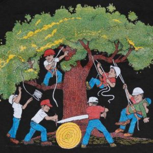 Vintage 1990s Keebler Elf Tree Loggers T-Shirt Lumberjack