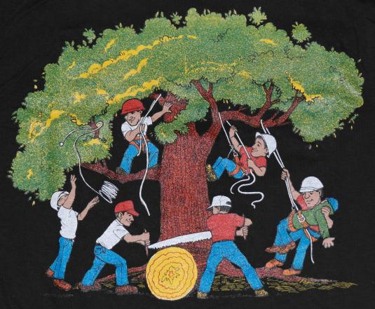 Vintage 1990s Keebler Elf Tree Loggers T-Shirt Lumberjack