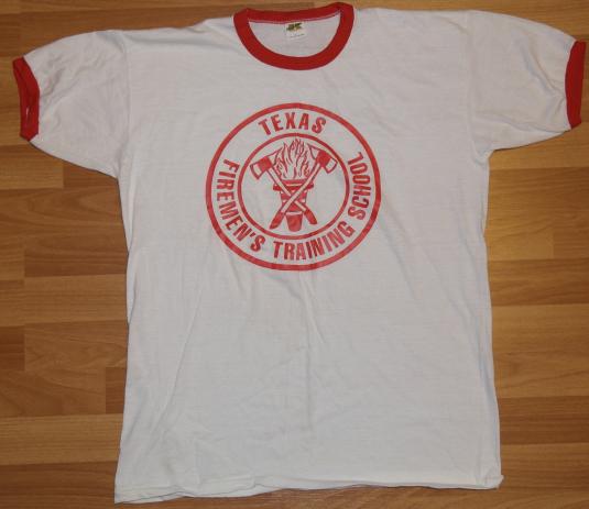 Vintage 1970’s TEXAS FIREMEN’S Training School Ringer T-Shir