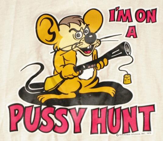 Pussy Hunt Dirty Mouse Raglan Baseball Shirt Iron-On