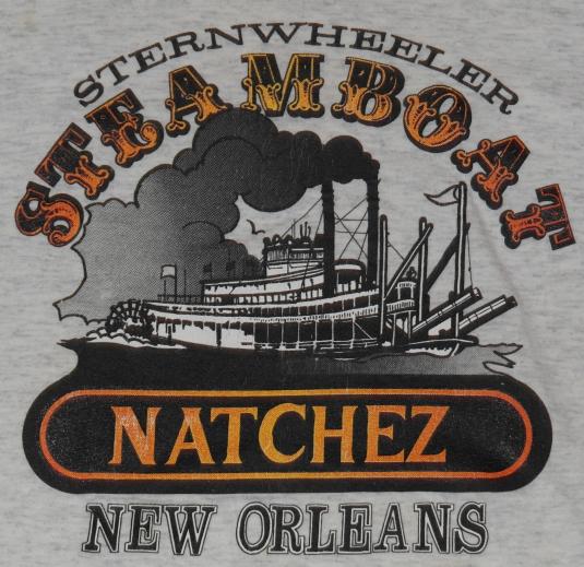 Vintage 1980s Natchez New Orleans Steamboat T-Shirt