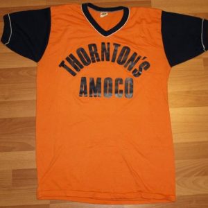 Vintage 1970s Orange Amoco Jersey T-Shirt