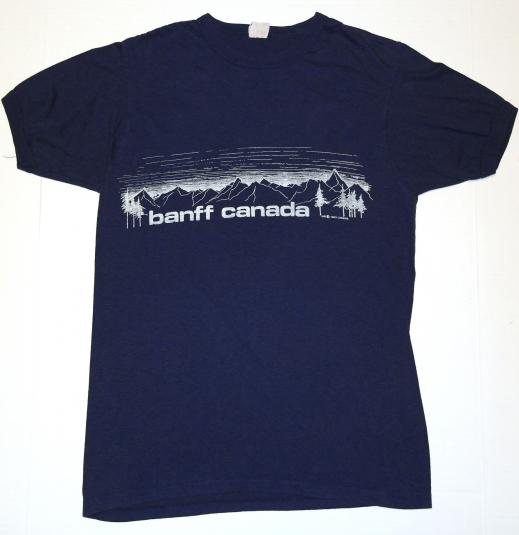 Vintage 1980s Banff National Park Canada Navy Blue T-Shirt