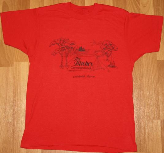 Vintage 1980s Birches Campground T-Shirt Litchfield Maine
