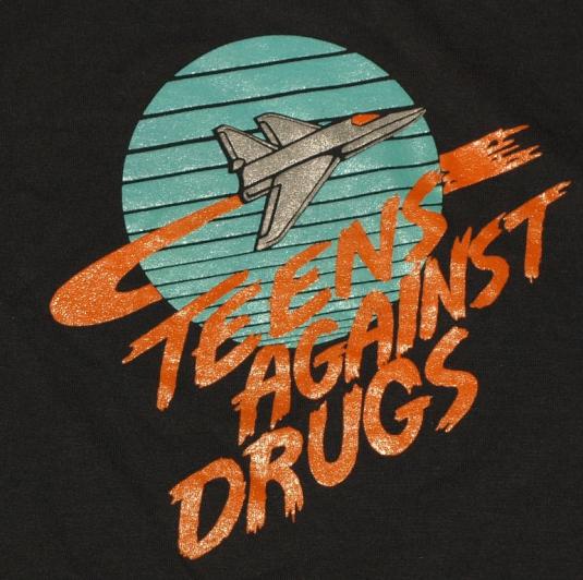 Vintage Teens Against Drug Jet Airplane DARE T-Shirt