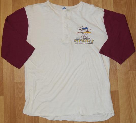 Vintage 1980s SNOOPY Baseball Raglan Shirt 80s