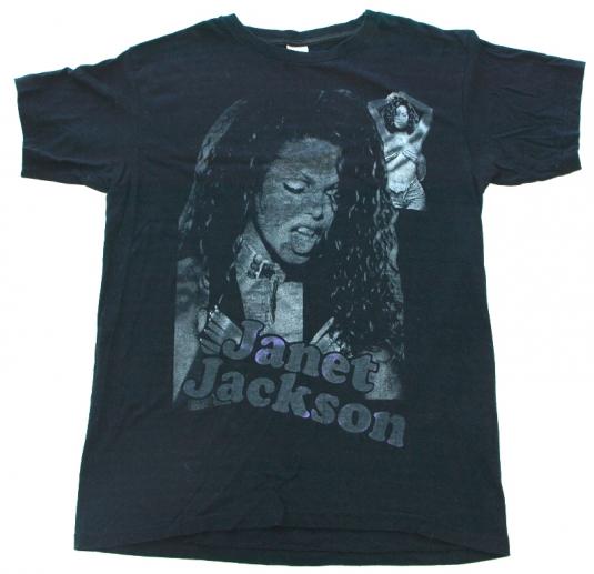VINTAGE 1990s JANET JACKSON Nude Black Tour T-Shirt