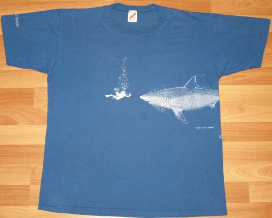 Vintage US Virgin Islands OH SHIT Scuba Shark Attack T-Shirt | Defunkd