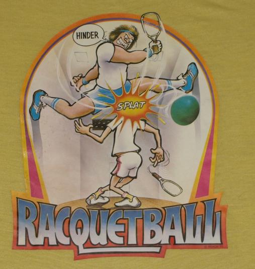 Vintage 1980s Racquetball Iron-On Transfer T-Shirt 80s