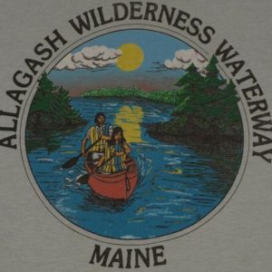 Vintage Maine Allagash Wilderness Waterway Canoeing T-Shirt