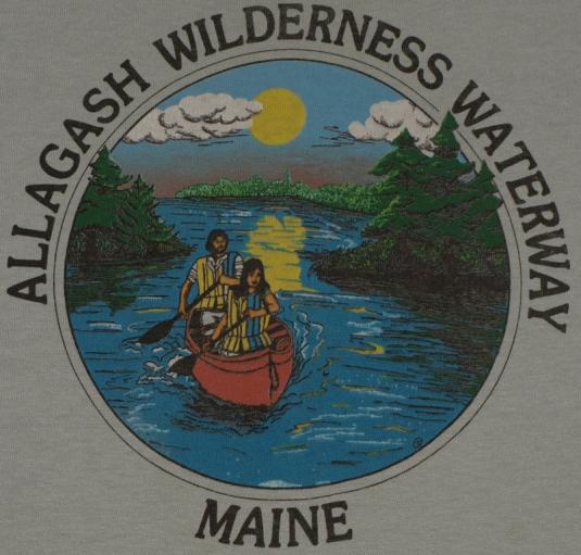 Vintage Maine Allagash Wilderness Waterway Canoeing T-Shirt