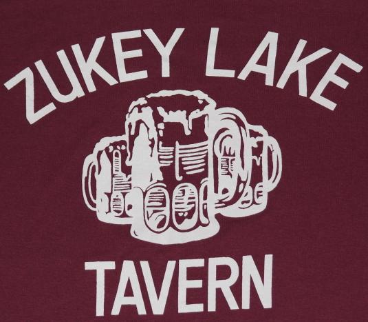VTG 1980s Zukey Lake Tavern Michigan Beer Soft Thin T-Shirt