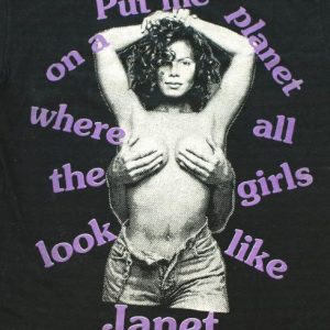 VINTAGE 1990s JANET JACKSON Nude Black Tour T-Shirt