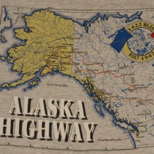 Vintage 1990s Alaska Highway Map T-Shirt 90s