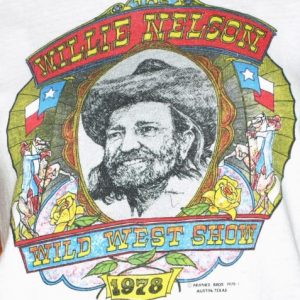 Vintage 1970's WILLIE NELSON Wild West Show Tour T-Shirt