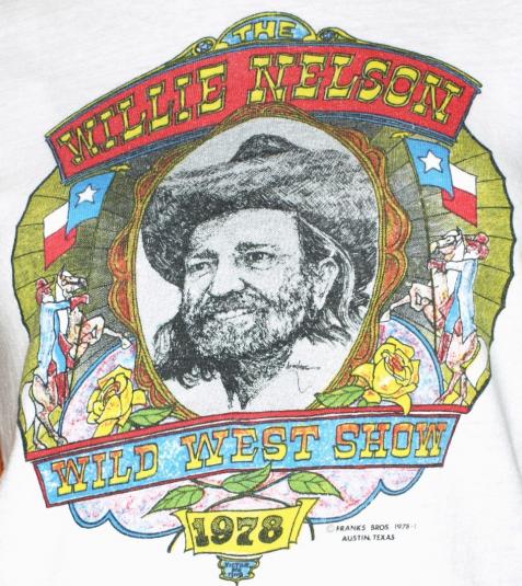 Vintage 1970’s WILLIE NELSON Wild West Show Tour T-Shirt