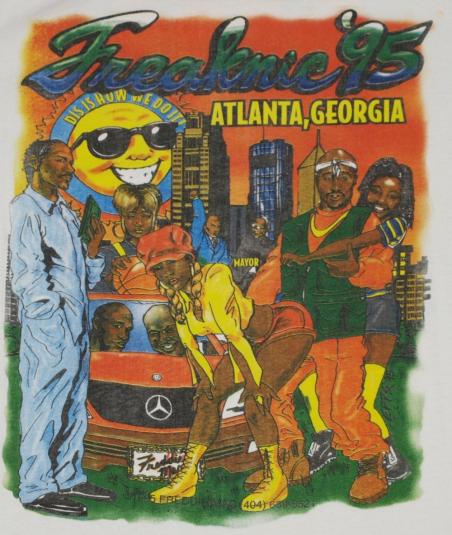 Vintage 1995 Atlanta Freaknik Hip-Hop T-shirt Tupac