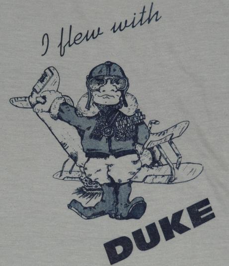 Vintage 1980s I Flew With Duke Screen Stars Airplane T-Shirt