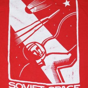 Vintage 1990 Soviet Union Cosmonaut USSR Red T-Shirt 90s
