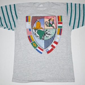 Vintage 1990s World Flag Soccer Grey T-Shirt