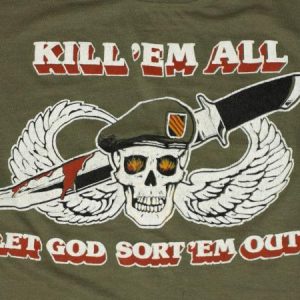 Vintage Military Skull Kill 'em All Let God Sort Them Out