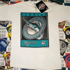 Vintage 90s Florida Marlins Baseball T-Shirt DEADSTOCK NOS