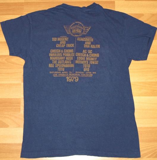 VTG 1979 California Music Festival T-Shirt Van Halen AC/DC
