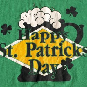 Vintage 1980s Happy St Patricks Day Irish Beer Mug T Shirt