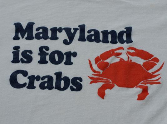 Vintage 1980s MARYLAND Is For CRABS Screen Stars T Shirt