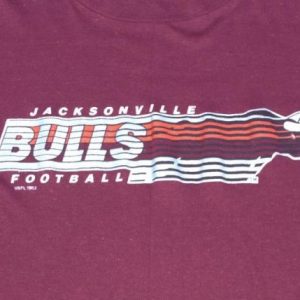 Vintage 1983 JACKSONVILLE BULLS USFL Thin Football T Shirt