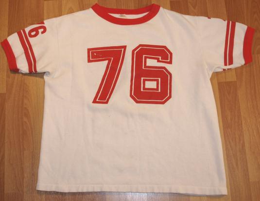 Vintage 1976 Football Jersey Ringer Shirt 1970s