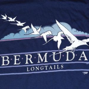 Vintage 1980s BERMUDA Ocean Seagulss Blue T-Shirt