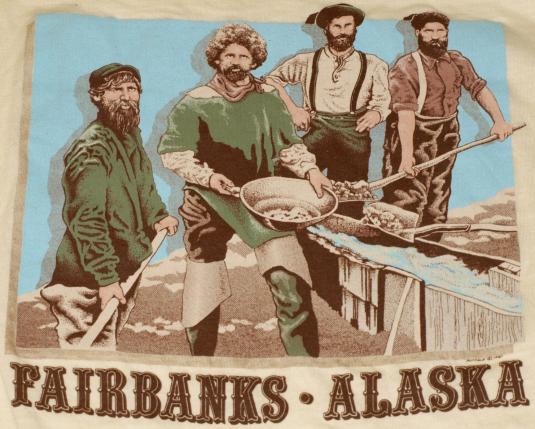 Vintage 1980s Fairbanks Alaska Gold Mining T Shirt Indie
