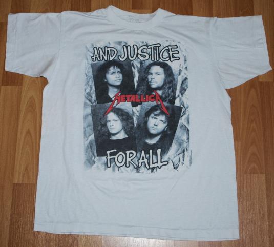 Vintage 1988 Metallica And Justice For All T Shirt