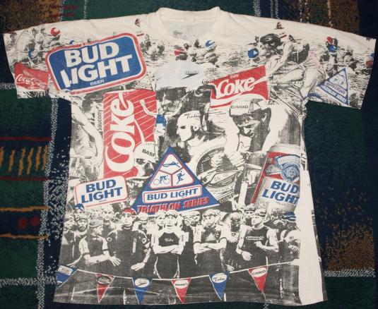 Vintage 1992 Hartford Bud Light Triathlon Coke T-Shirt