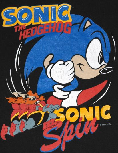 Vintage 1990s Sega SONIC THE HEDGEHOG Video Game T-Shirt