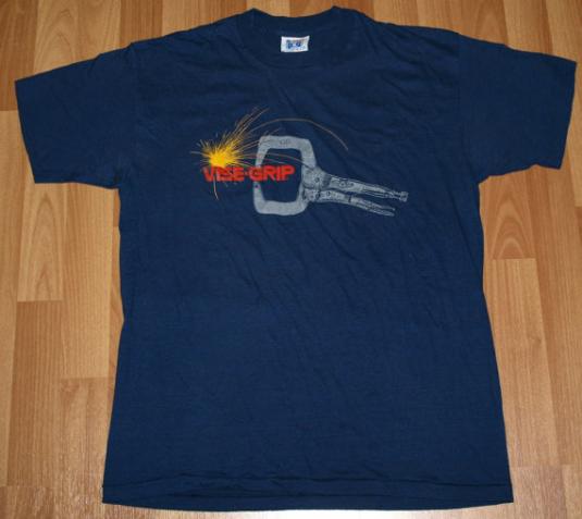 Vintage 1980s Vice Grip T-Shirt Tool Navy Blue