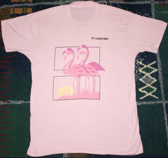 Vintage 1980s Pink Flamingo Florida T-Shirt
