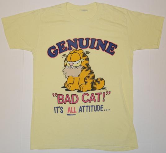 Vintage 1980s GARFIELD Bad Cat Attitude T-Shirt
