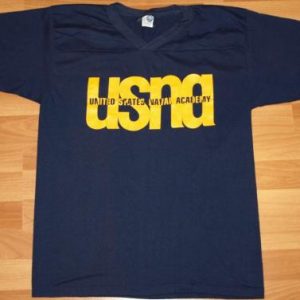 Vintage 1980s US NAVAL Academy USA Navy Blue Shirt 80s