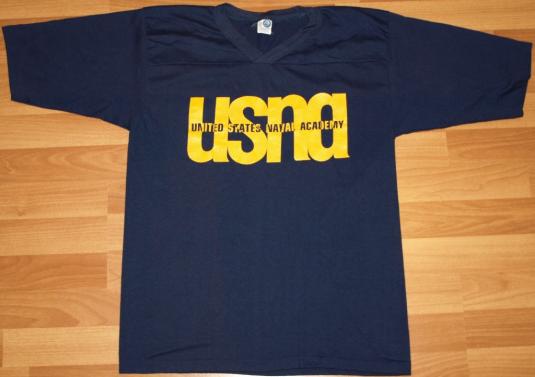 Vintage 1980s US NAVAL Academy USA Navy Blue Shirt 80s