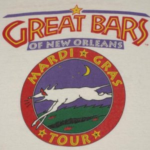 Vintage 1990s New Orleans Mardi Gras Bar Tour T-Shirt