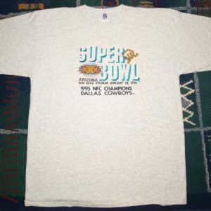 VTG 1996 SUPER BOWL XXX Embroidered T-Shirt Dallas Cowboys