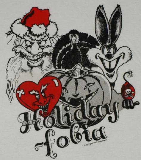 Vintage 1980’s Santa Holiday Fobia Phobia T-Shirt 80’s