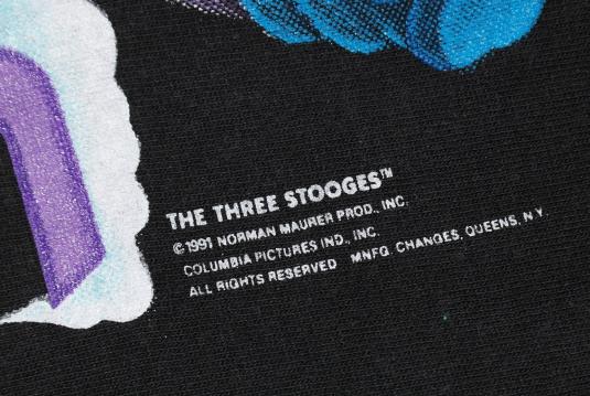 Vintage 1991 Three Stooges Powder Skiing Ski T-Shirt 1990s